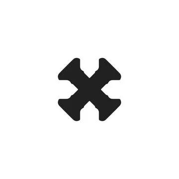 X icon icon. Simple style big sale poster background symbol. Remove button... Stock Illustration