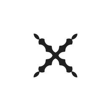 X icon icon. Simple style big sale poster background symbol. Remove button... Stock Illustration