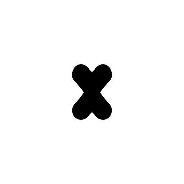 X icon icon. Simple style big sale poster background symbol. Remove button... Stock Illustration