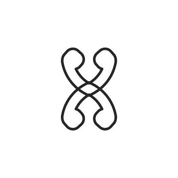 X icon. Simple style danger poster background symbol. X brand logo design e.. Stock Illustration