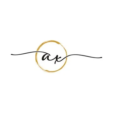 A X Initial Script Letter Beauty Logo Template Illustrazione stock