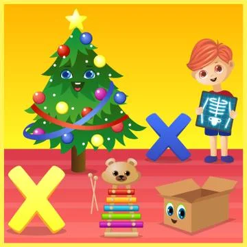 X letter for kids learning Stock Illustration