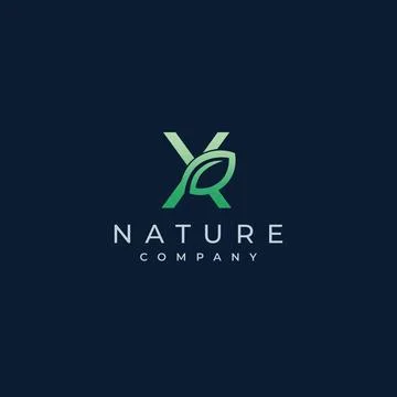 X Letter Leaf Logo Icon Design Vector Stock Illustration