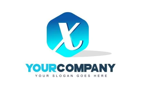 X Letter Logo. Hexagon Shape Modern Design Stock Illustration