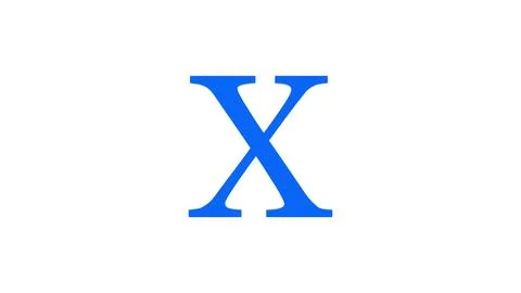 X letter logo loopable rotated blue color white background Illustrazione stock
