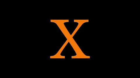 X letter logo loopable rotated brown color black background Stock Illustration