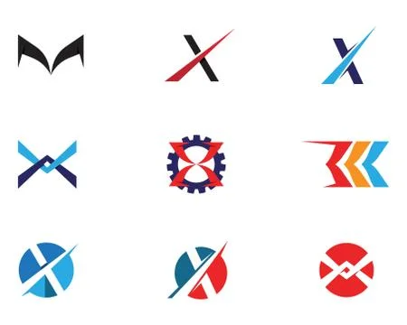 X Letter Logo Template vector icon Stock Illustration