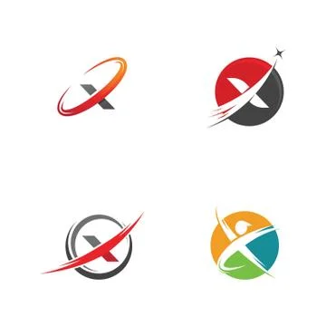 X Letter Logo Template vector icon Stock Illustration