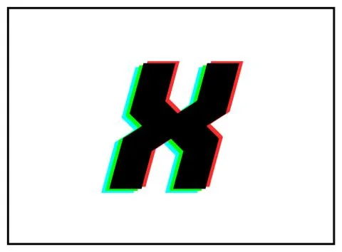X letter logo, vector desing font .Dynamic, split-color, shadow of  number re Stock Illustration