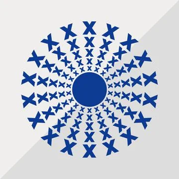 X letter patterns conceptual mandala vector illustration. X text texture Stock Illustration