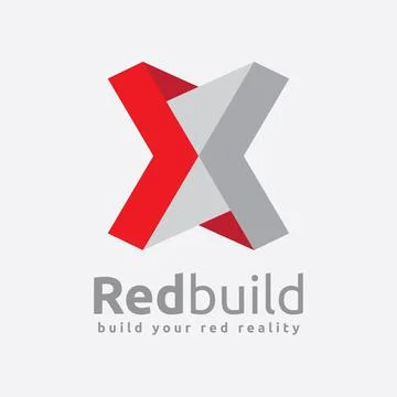 X Letter Type 3D Architecture Logo Template Illustrazione stock