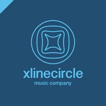 X letter wave and circle logo design. line logotype. creative logos Ilustração Stock