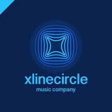 X letter wave and circle logo design. line logotype. creative logos Ilustração Stock
