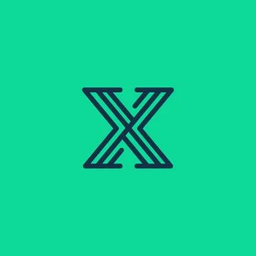 X logo initials, line art outline style Stock Illustration