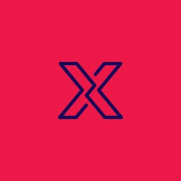 X logo initials, line art outline style Stock Illustration