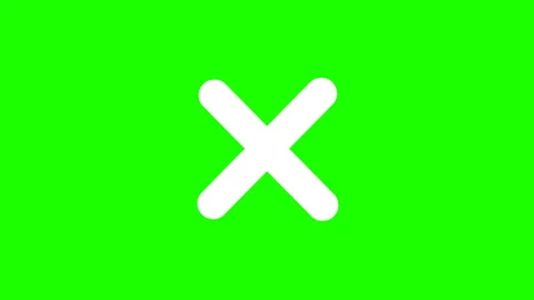 X mark animation. Cross of cancellation warning of incorrect, isolated on green Stock Footage 271148074