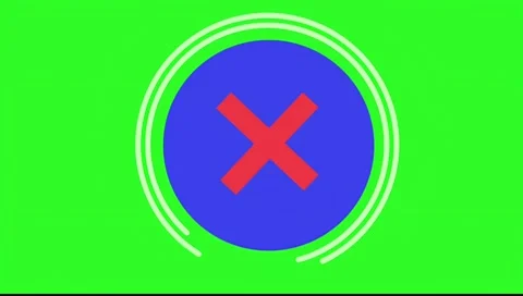 X' Mark in Blue Circle on Green Screen Stock Footage 314911754