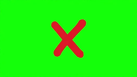 X mark hand drawn on green screen Stock Footage 312416552