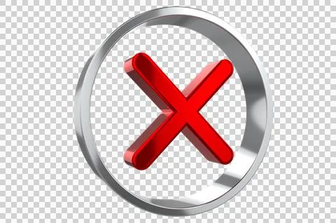 X mark icon, buttons isolated on a transparent background. for apps and websites Illustrazione stock