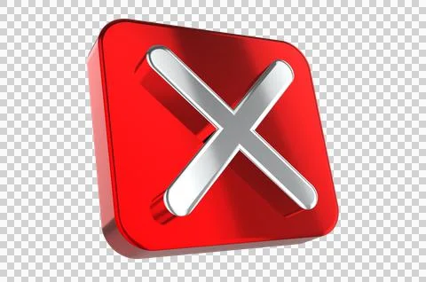 X mark icon, buttons isolated on a transparent background. for apps and websites Stock Illustration