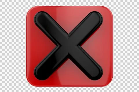 X mark icon, buttons isolated on a transparent background Stock Illustration