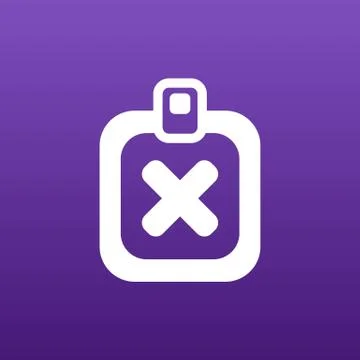 X Mark Icon flat survey reject checklist Stock Illustration