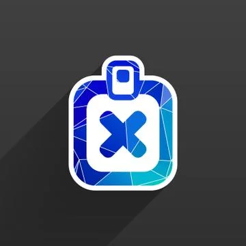 X Mark Icon flat survey reject checklist Stock Illustration