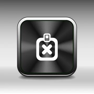X Mark Icon flat survey reject checklist Stock Illustration