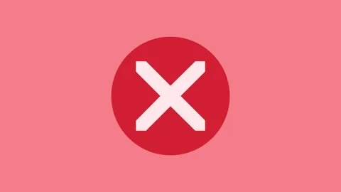 X mark icon red color simple shape circle animation Stock-Footage 279368998