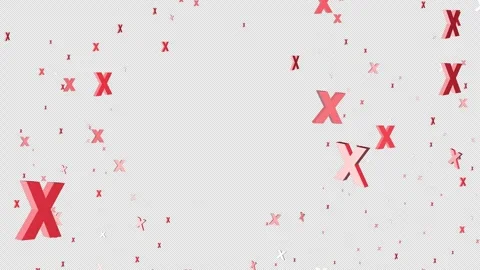X Mark Swarm flying Alpha Channel Error Overlay Stock Footage 344699580