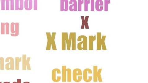 X Mark Wordcloud Animated Isolated Stock Footage 103667238