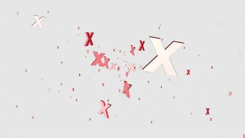 X Marks Floating flying warning Alpha Channel Overlay Stock Footage 344699615