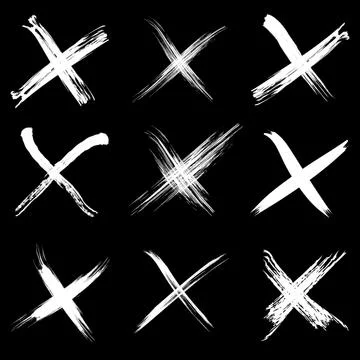 X marks. White brush strokes. Grunge style Stock Illustration