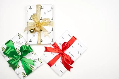 X-mas gift box on white Stock Photos