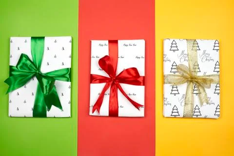 X-mas gift box on white Stock Photos