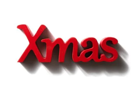 X-mas text on white background Foto stock