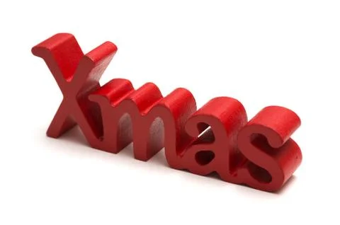 X-mas text on white background Stock Photos
