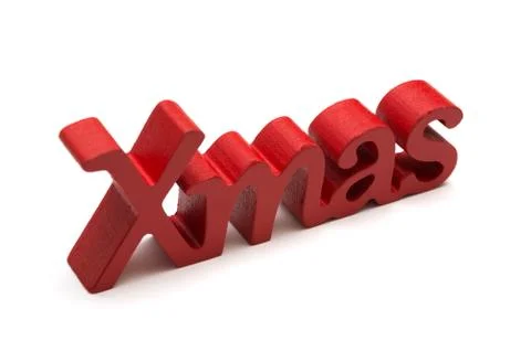 X-mas text on white background Stock Photos