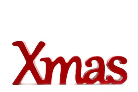 X-mas text on white background Stock-Fotos