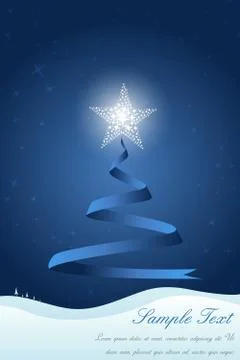 X mas tree with star Illustrazione stock