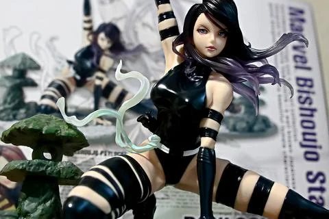 The X-Men MARVEL COMIC character Psylocke 스톡 사진