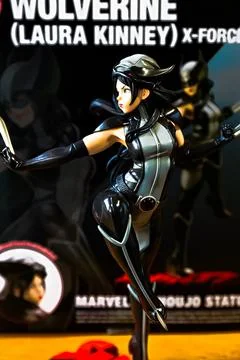 X-Men MARVEL COMIC character WOLVERINE(LAURA KINNEY). 스톡 사진