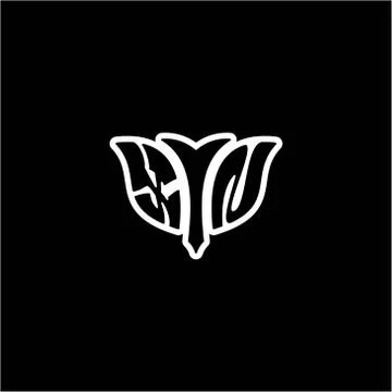 X N Initials bow arrow, simple modern minimalist design. black and white. Stock Illustration