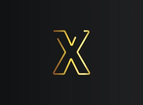 X number logo, modern and elegant golden design. Eps10  vector illustration Stock Illustration
