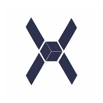 X, OX, XO initials geometric logo and vector icon Illustrazione stock