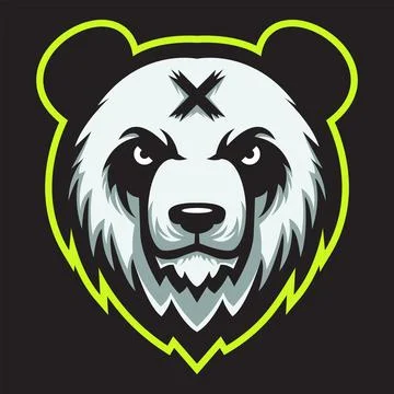 X Panda Mascot Logo Concept Vector Illustration Cartoon. Suitable For Logo, W Stock Illustration