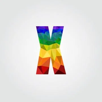 X Polygon alphabet colorful font style. Vector illustration Stock Illustration