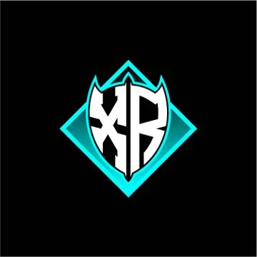 X R letter shield with square protection logo as a sweetener 스톡 일러스트