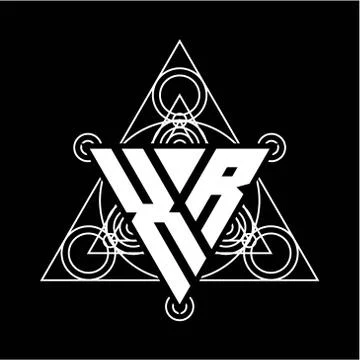 X R Monogram letter logo with triangle shape design template with sacred geom 스톡 일러스트
