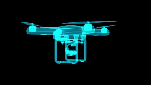 X-ray Aerial Drone: Transparent Design and Advanced Technology Display Video stock 334583091